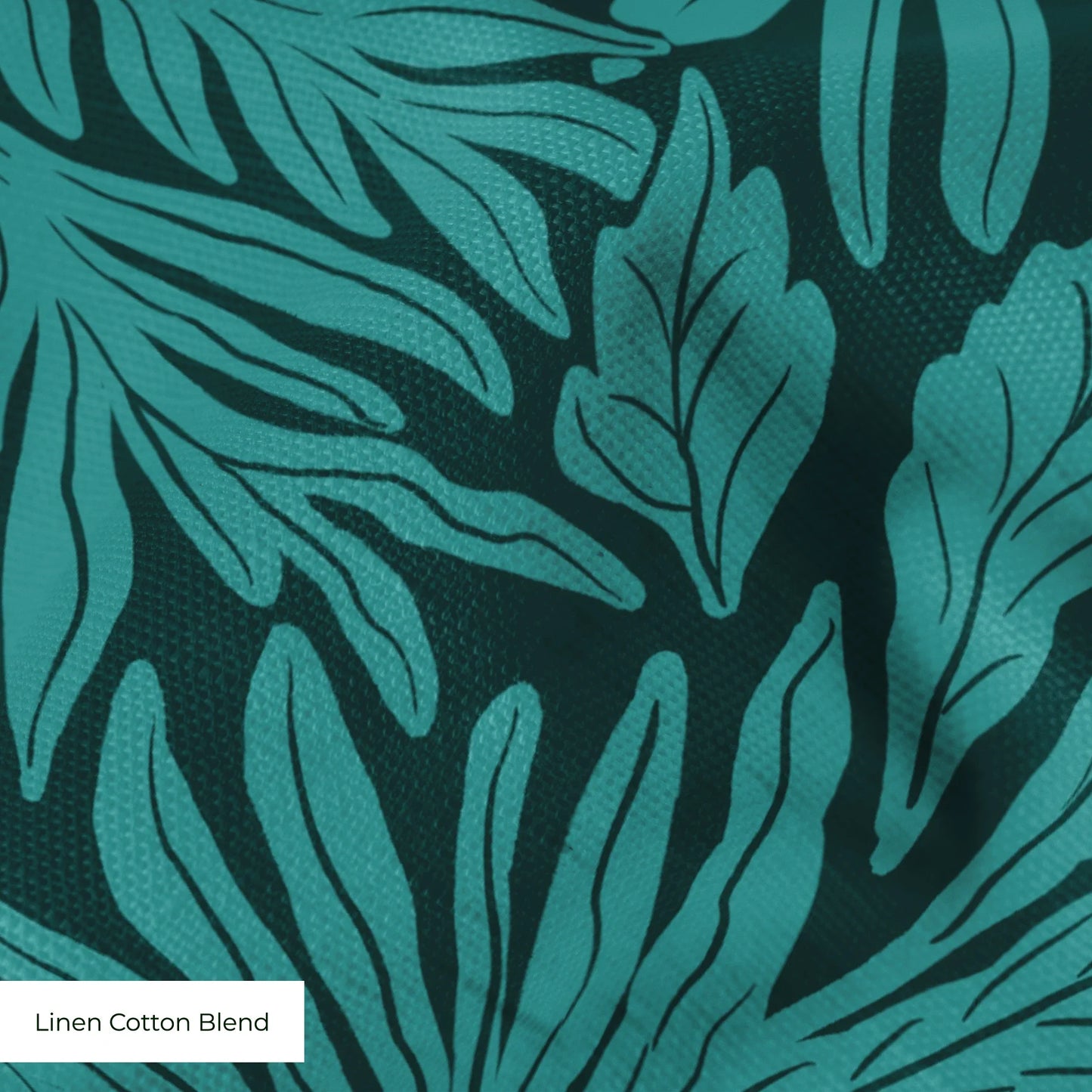 Willow Leaves, Lush Teal Fabric