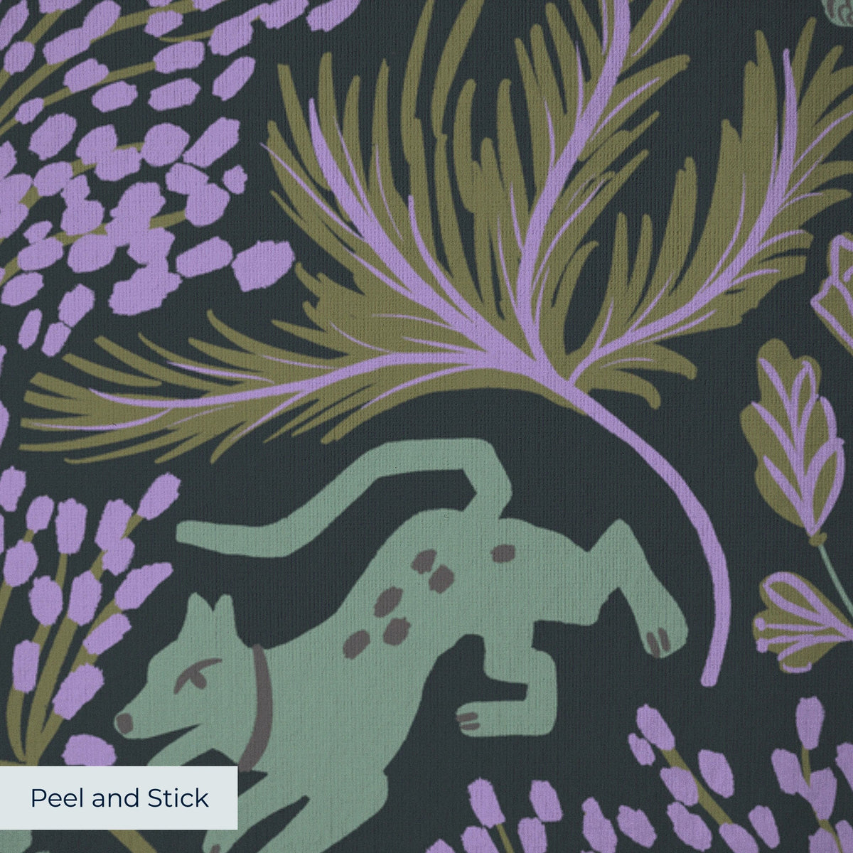 Dancing Dogs, Wisteria Wallpaper