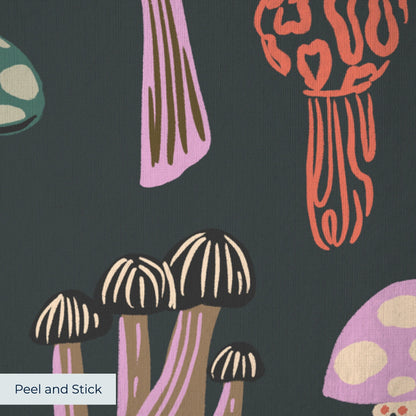 Eclectic Shrooms, Vintage Wallpaper
