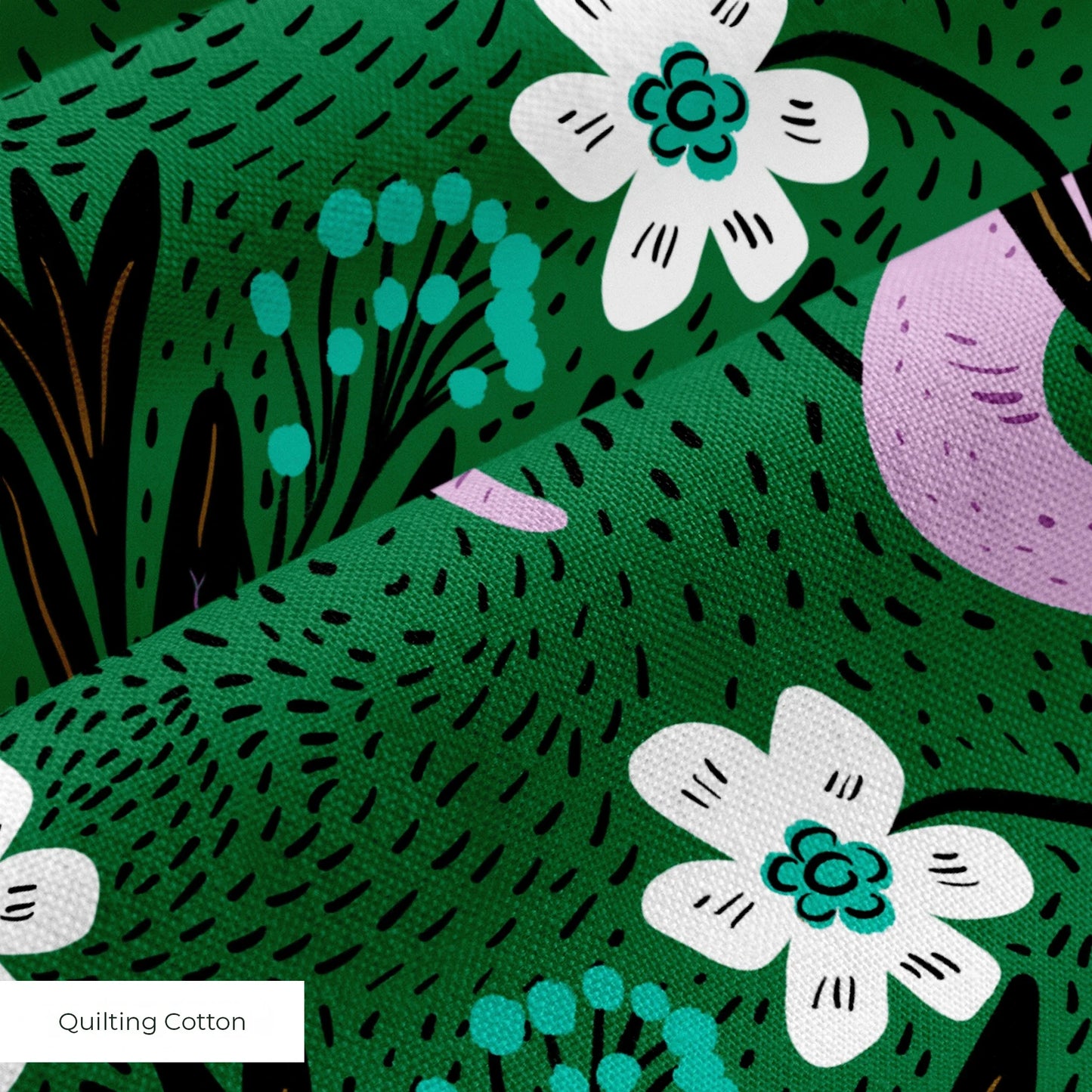 Snakes and Flowers  Fabric
