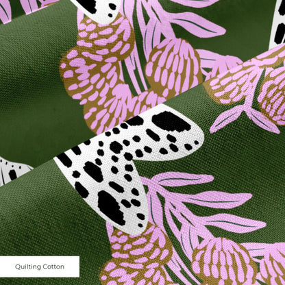 Tiger Moths, Green Fabric