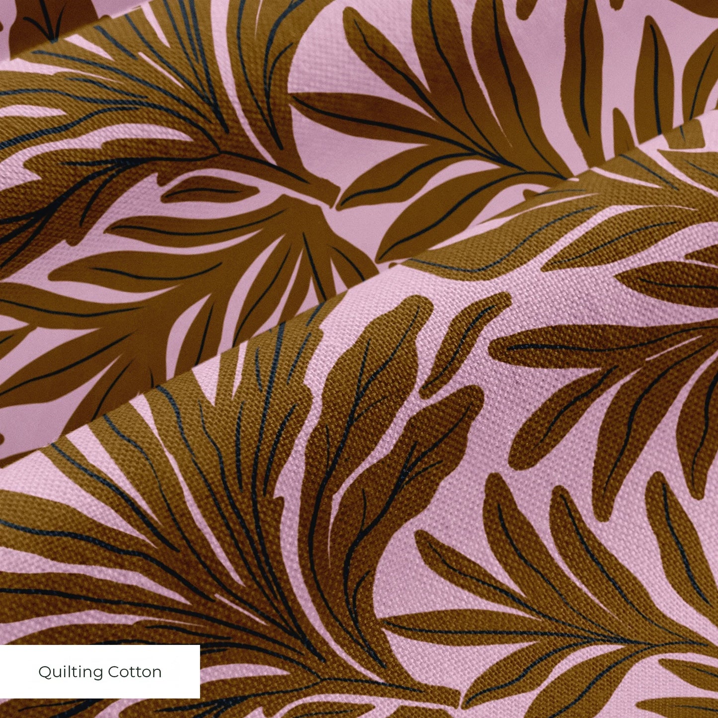 Willow Leaves, Pink and Bronze Fabric