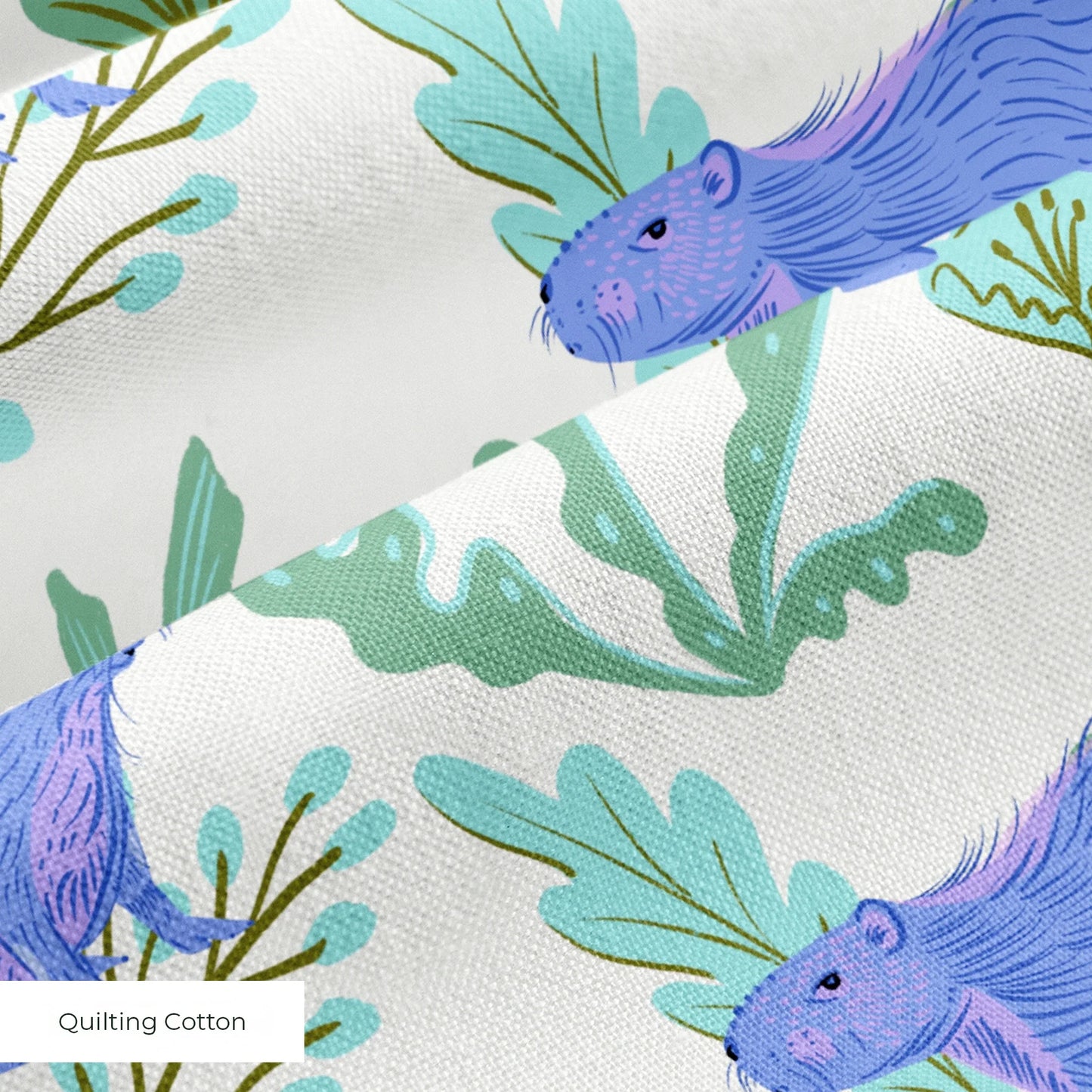 Candy Colored Capybara Fabric