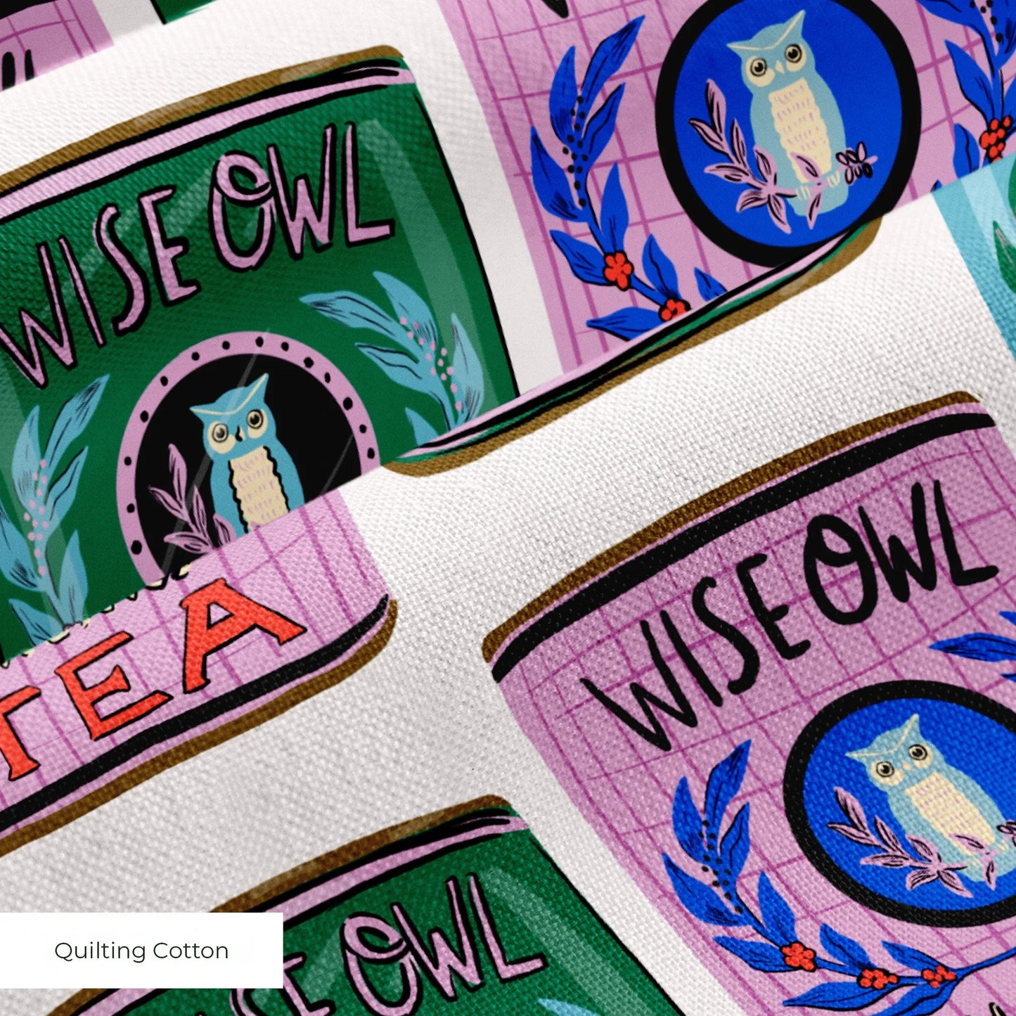 Wise Owl Tea Canisters Fabric