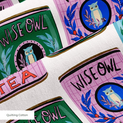 Wise Owl Tea Canisters Fabric