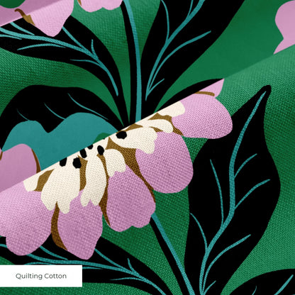 Bold Floral, Green Fabric