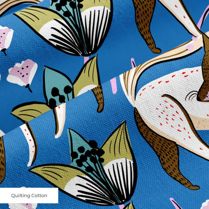 Fox Flowers Fabric