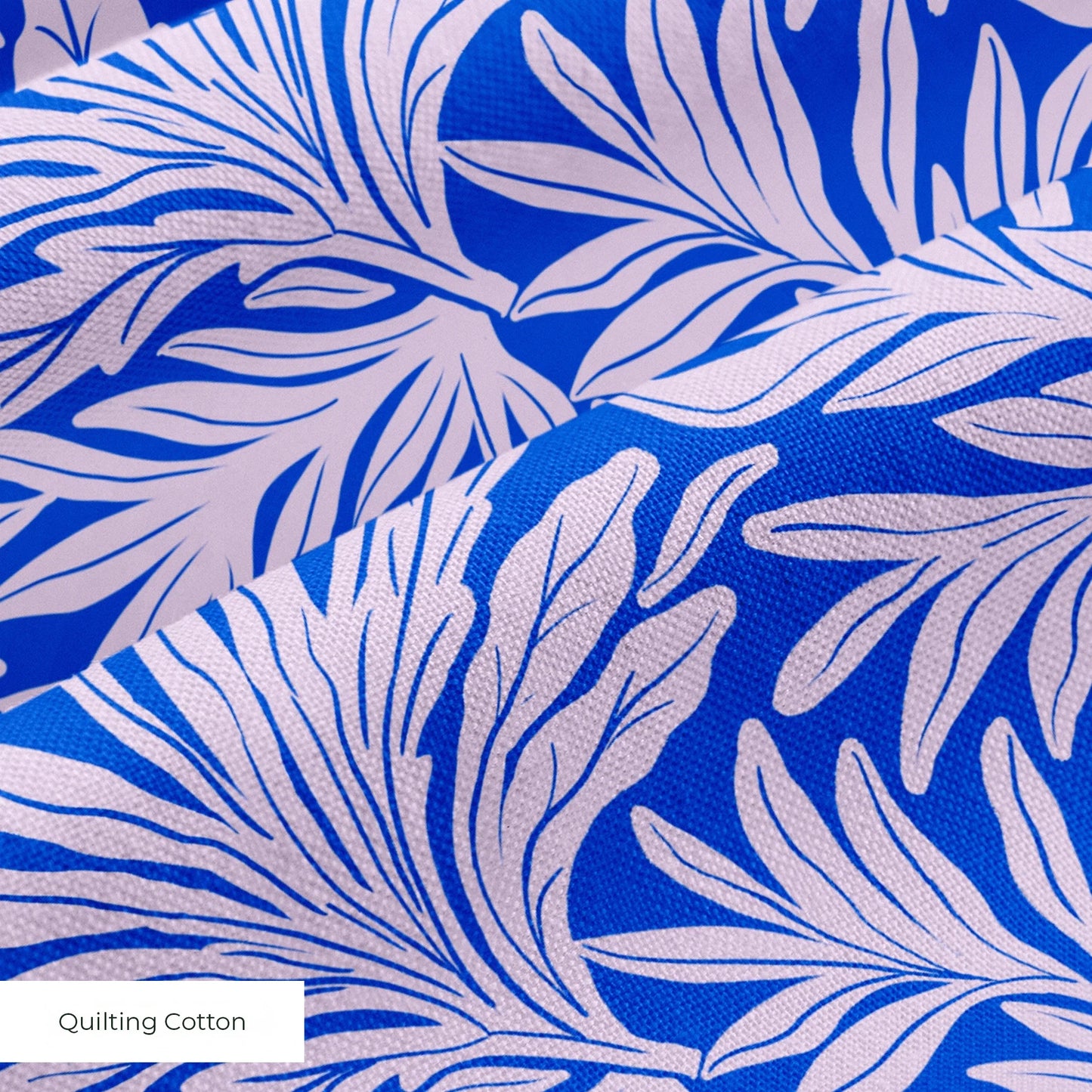 Willow Leaves, Electric Blue Fabric