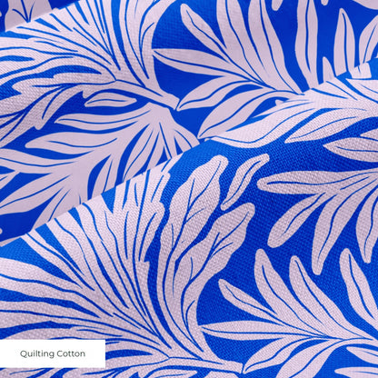 Willow Leaves, Electric Blue Fabric