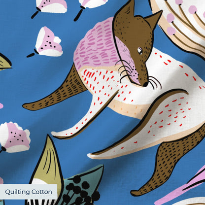 Fox Flowers Fabric
