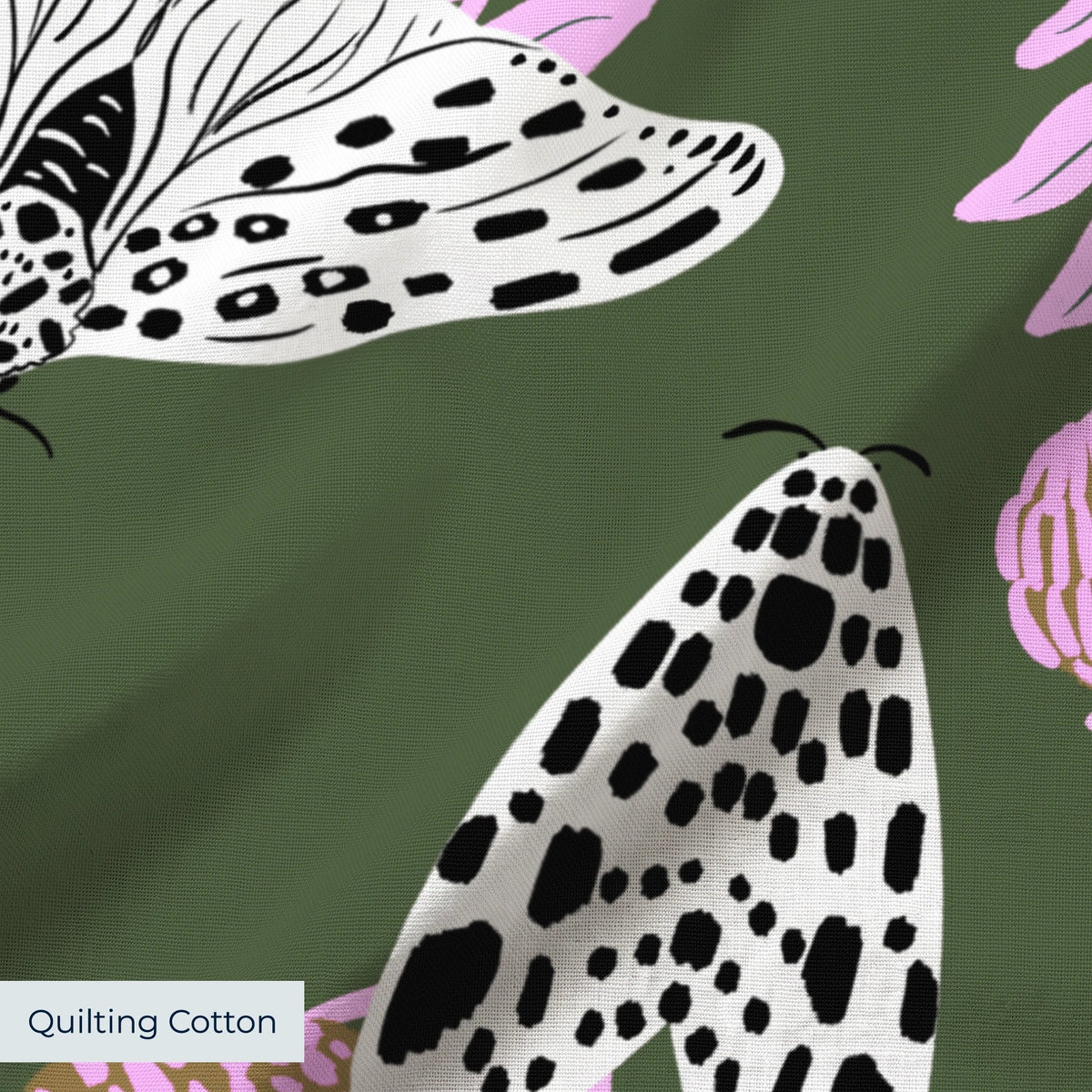Tiger Moths, Green Fabric