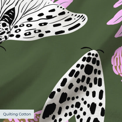 Tiger Moths, Green Fabric