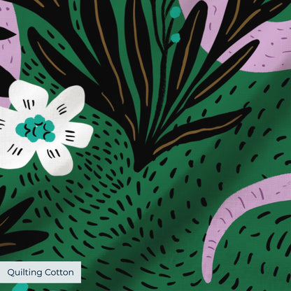 Snakes and Flowers Fabric