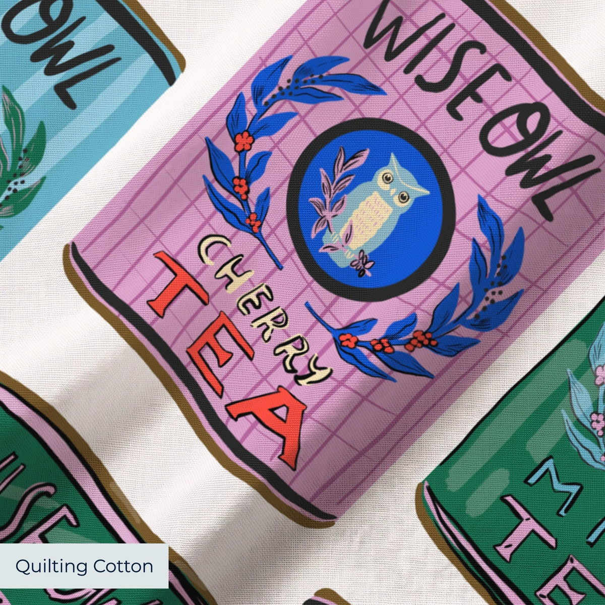Wise Owl Tea Canisters Fabric