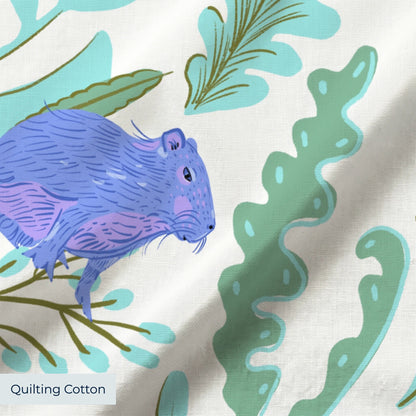 Candy Colored Capybara Fabric