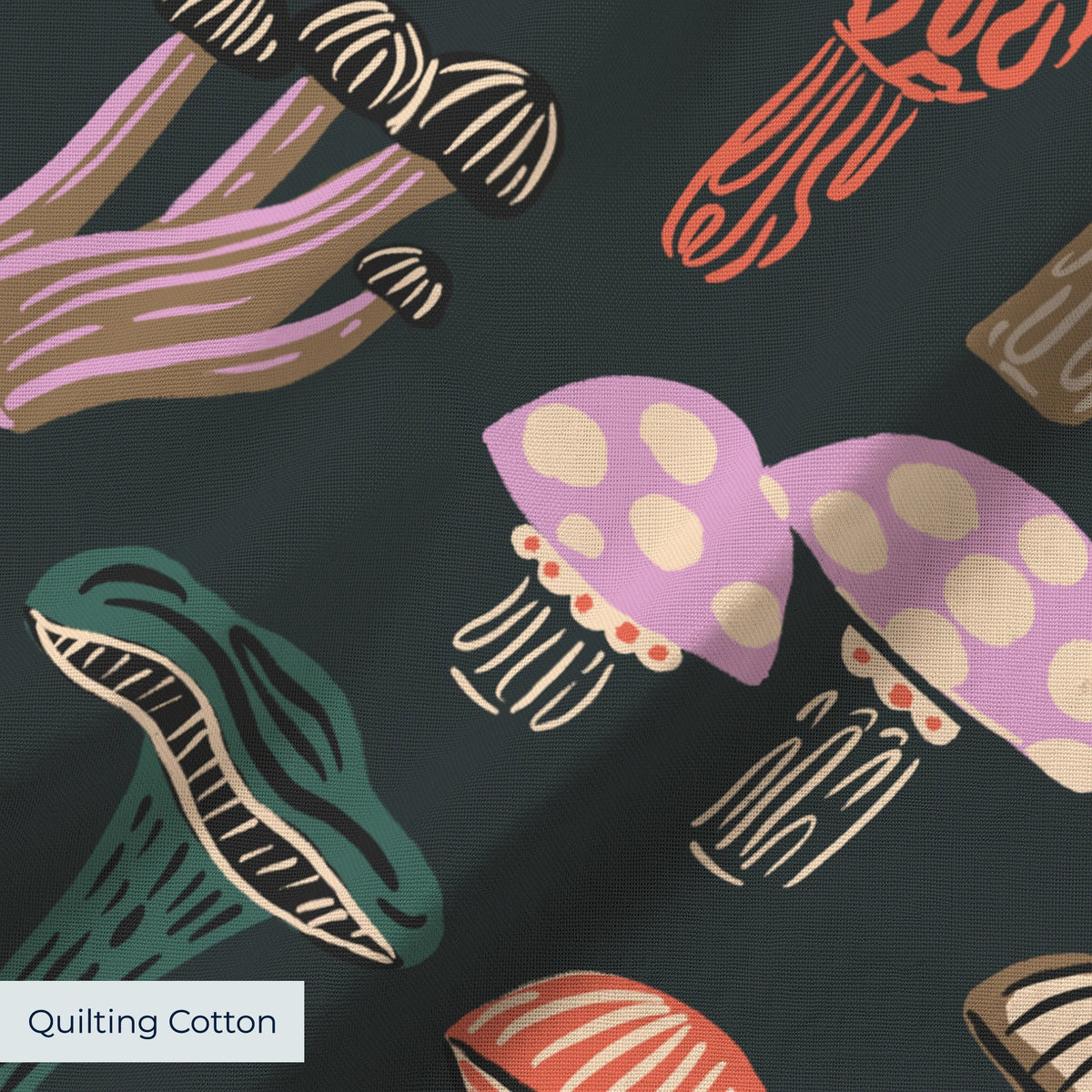 Eclectic Shrooms, Vintage Fabric
