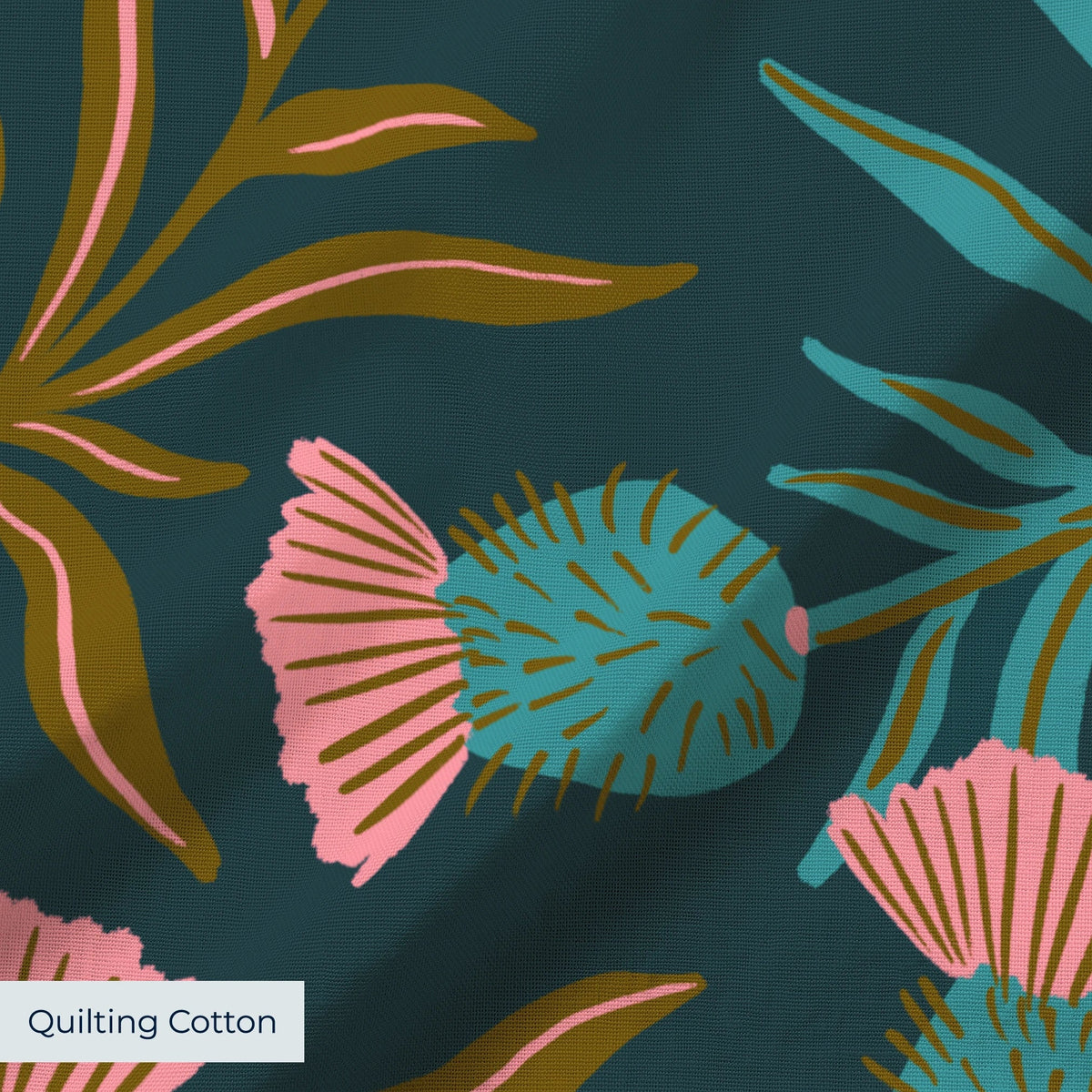 Thistle, Dark Teal Fabric