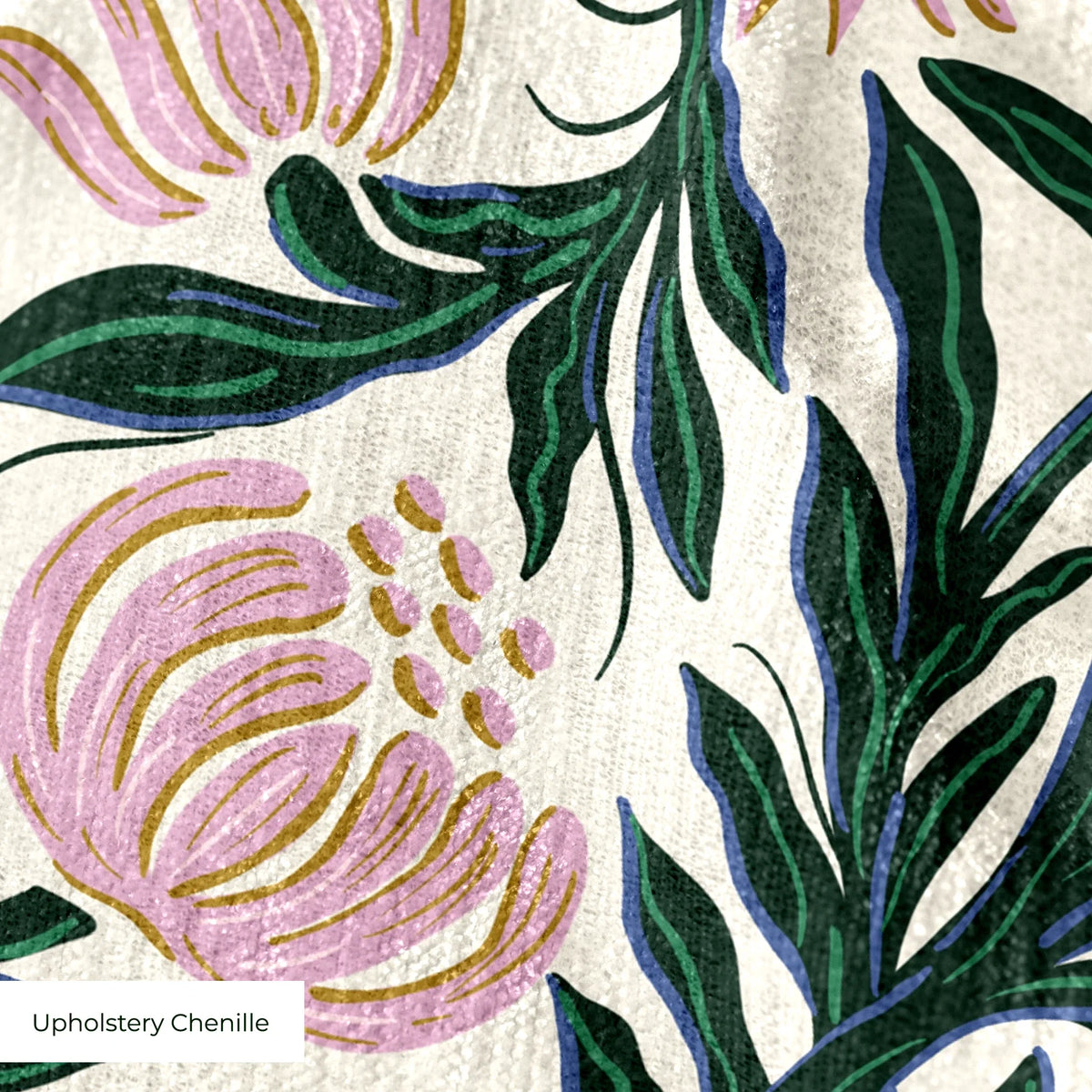 Morris Vines, Petal Pink and Dark Green Fabric