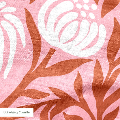 Morris Vines, Terracotta and Pink Fabric