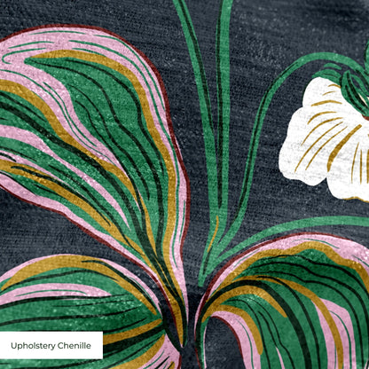 Floral, Dark Navy Fabric