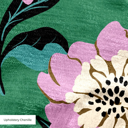 Bold Floral, Green Fabric