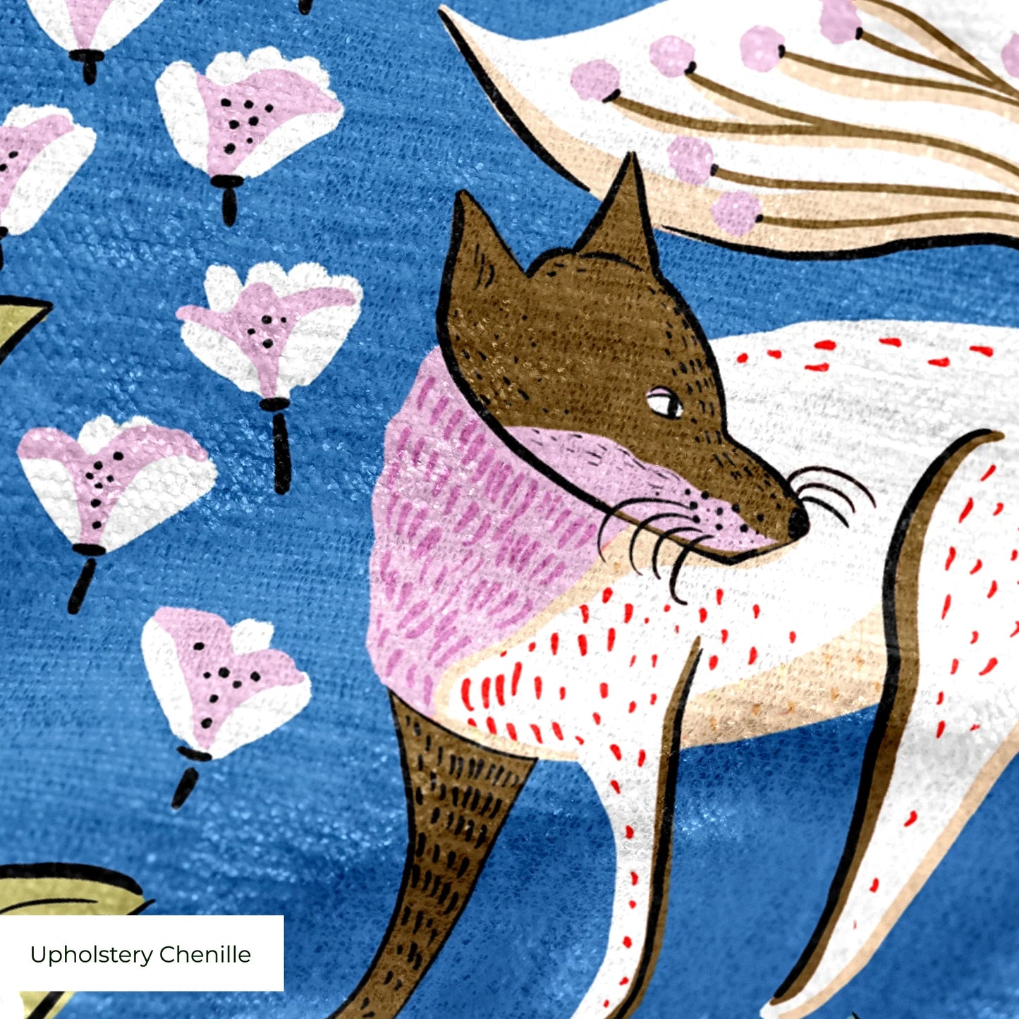 Fox Flowers Fabric