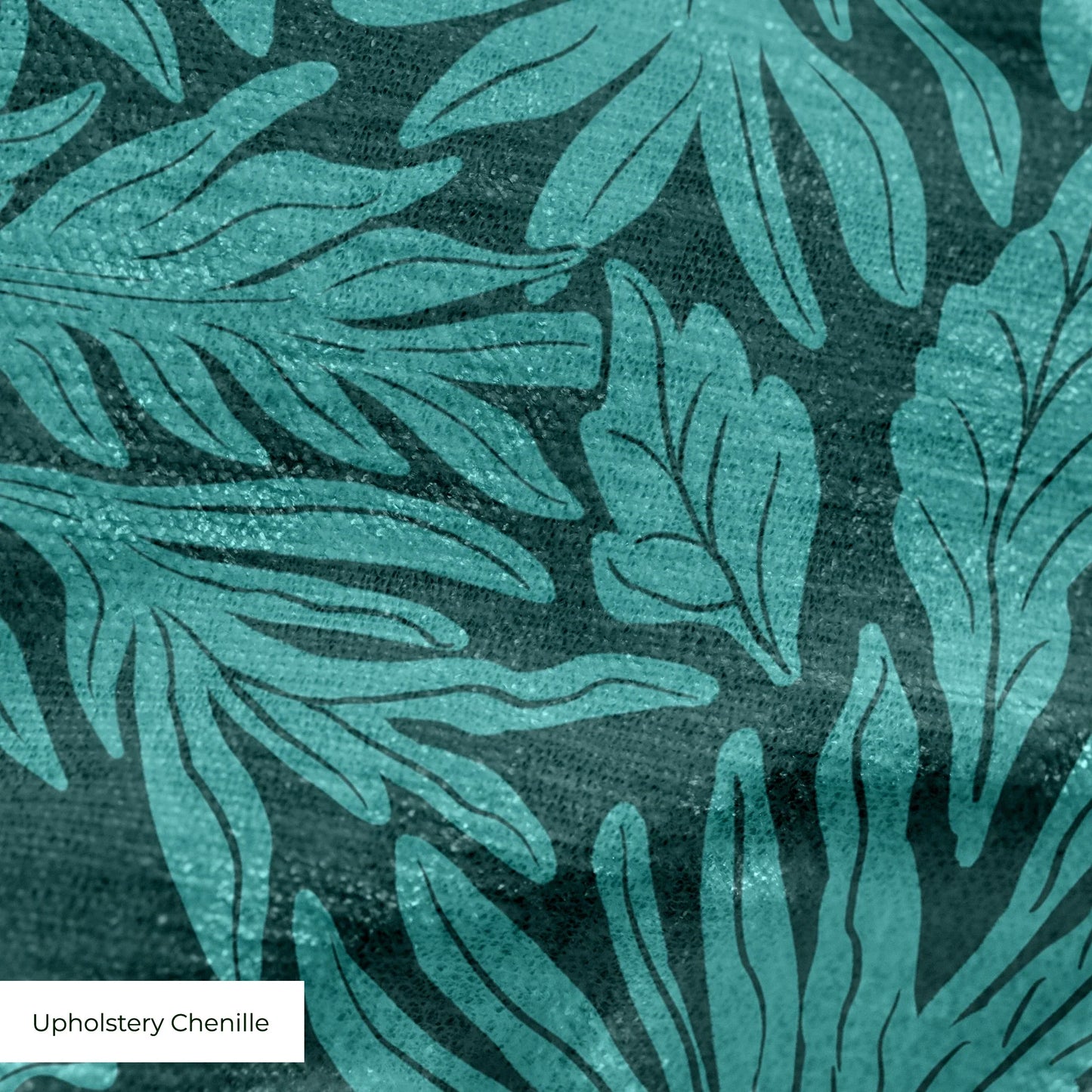 Willow Leaves, Lush Teal Fabric