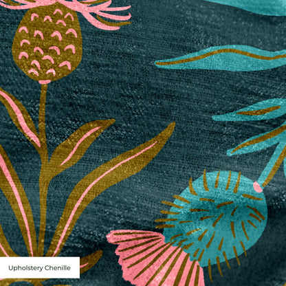 Thistle, Dark Teal Fabric