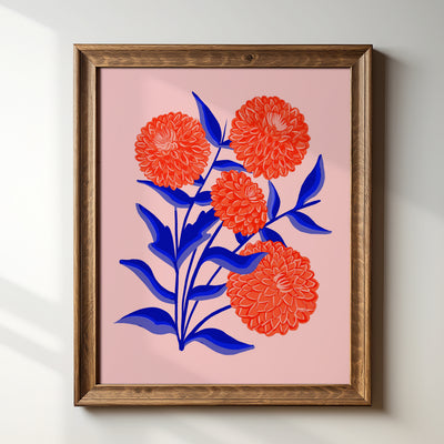 Red Dahlia - Art Print