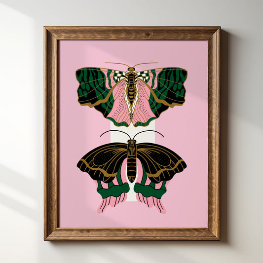 Deco Moths - Art Print