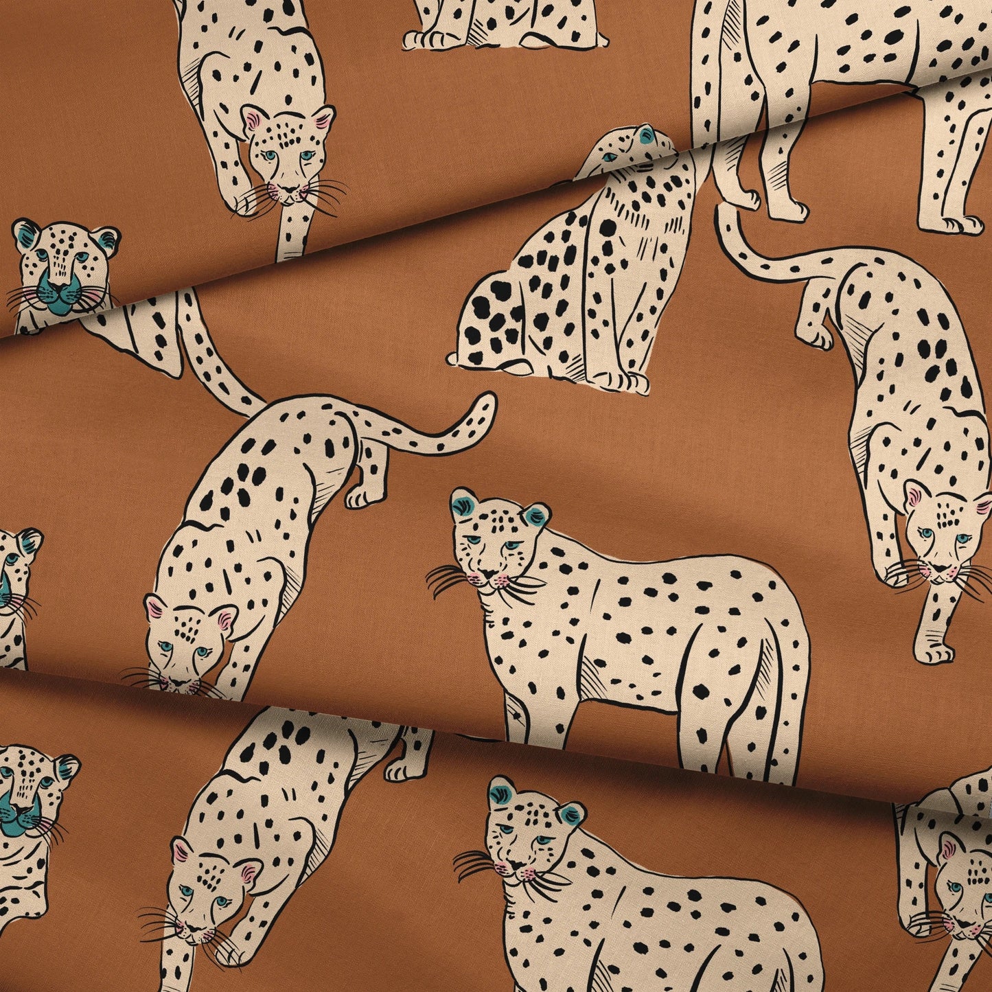 Big Cats, Crème Brûlée Fabric