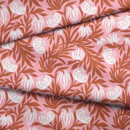 Morris Vines, Terracotta and Pink Fabric