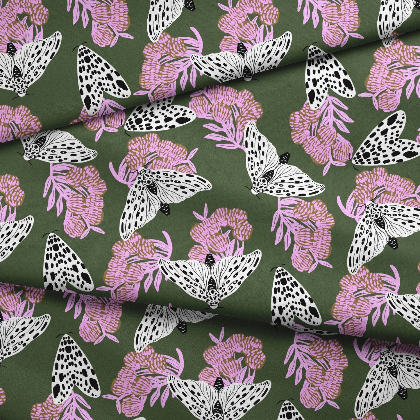 Tiger Moths, Green Fabric