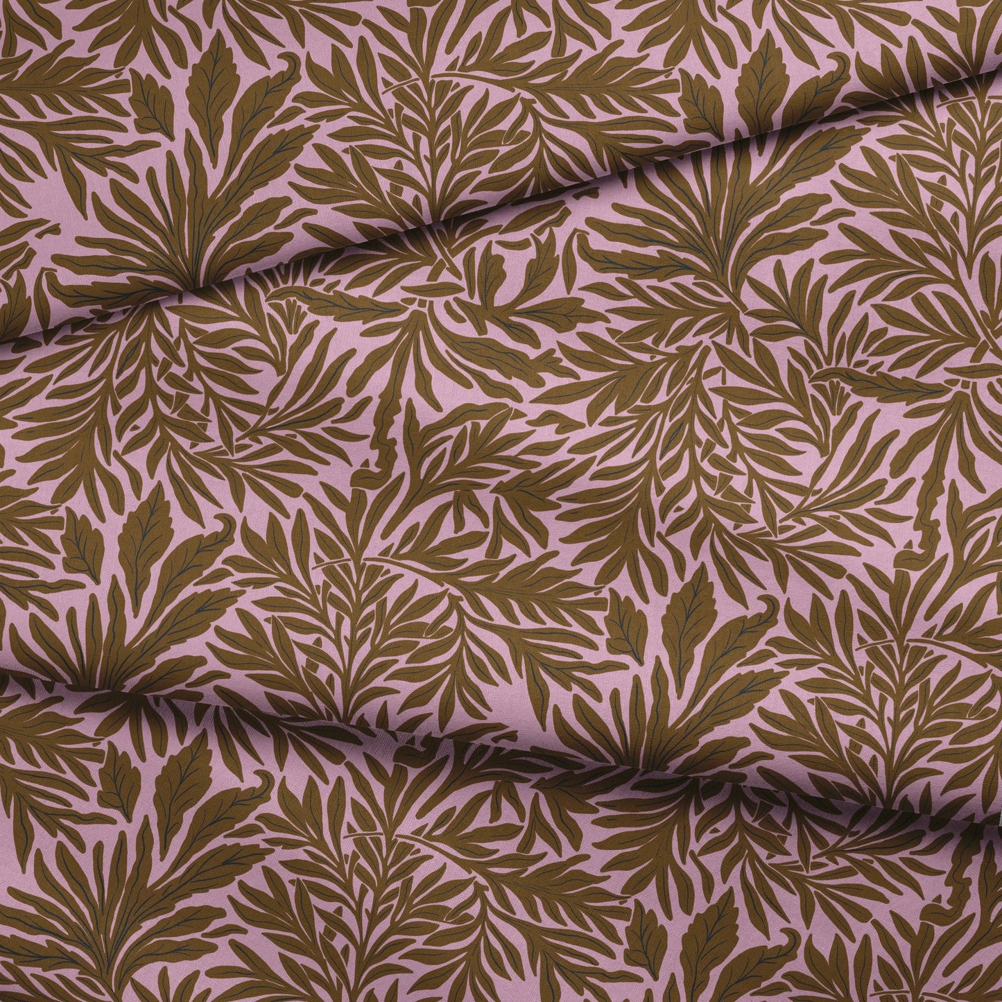 Willow Leaves, Pink and Bronze Fabric