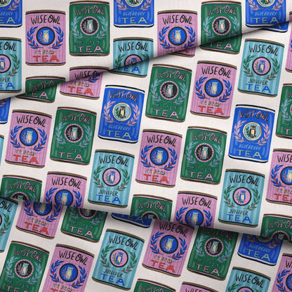 Wise Owl Tea Canisters Fabric