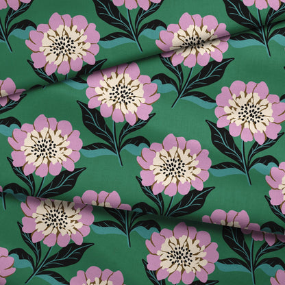 Bold Floral, Green Fabric