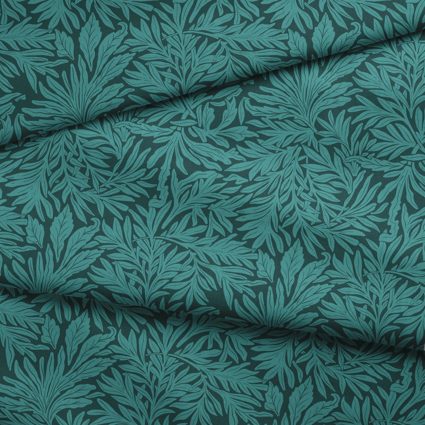 Willow Leaves, Lush Teal Fabric