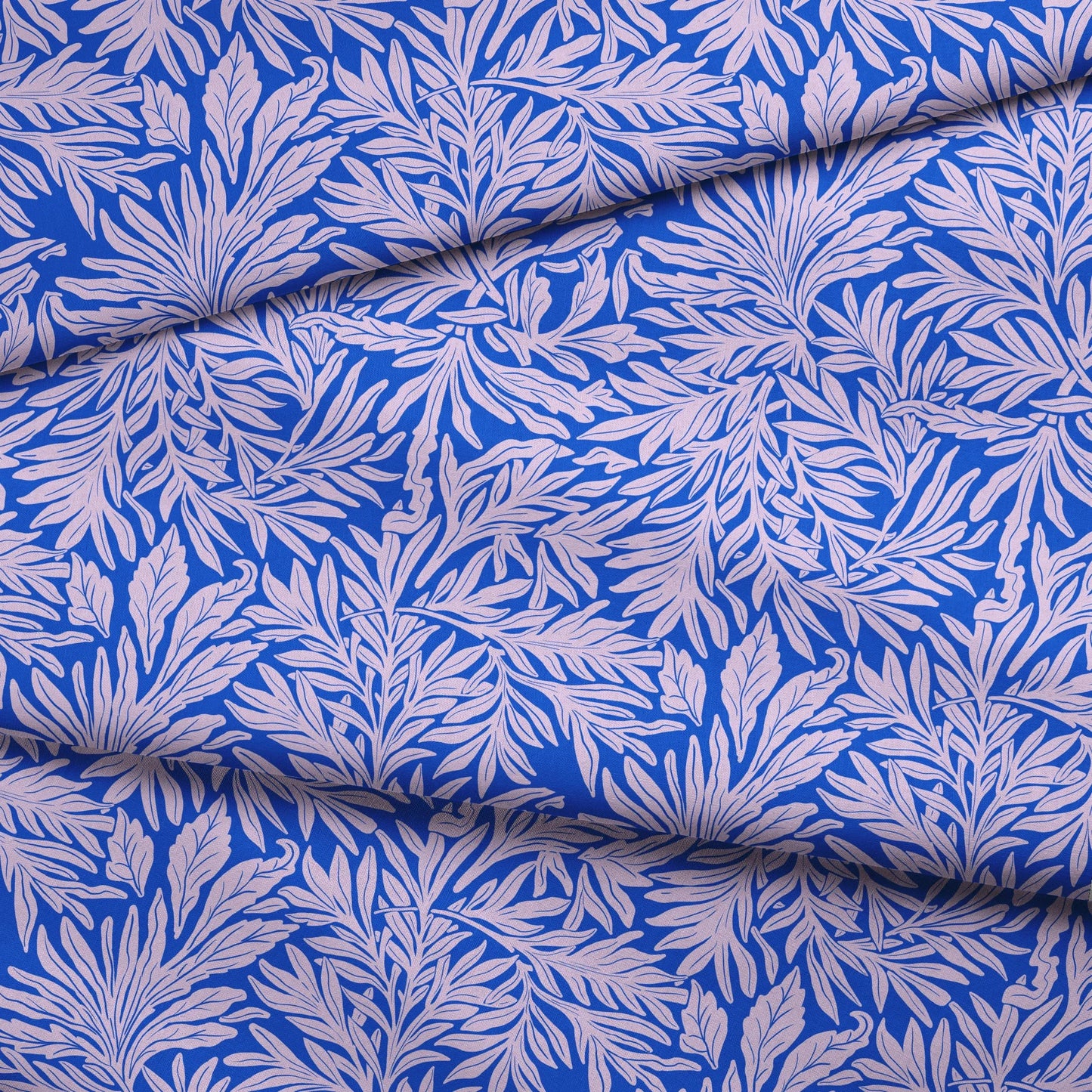 Willow Leaves, Electric Blue Fabric