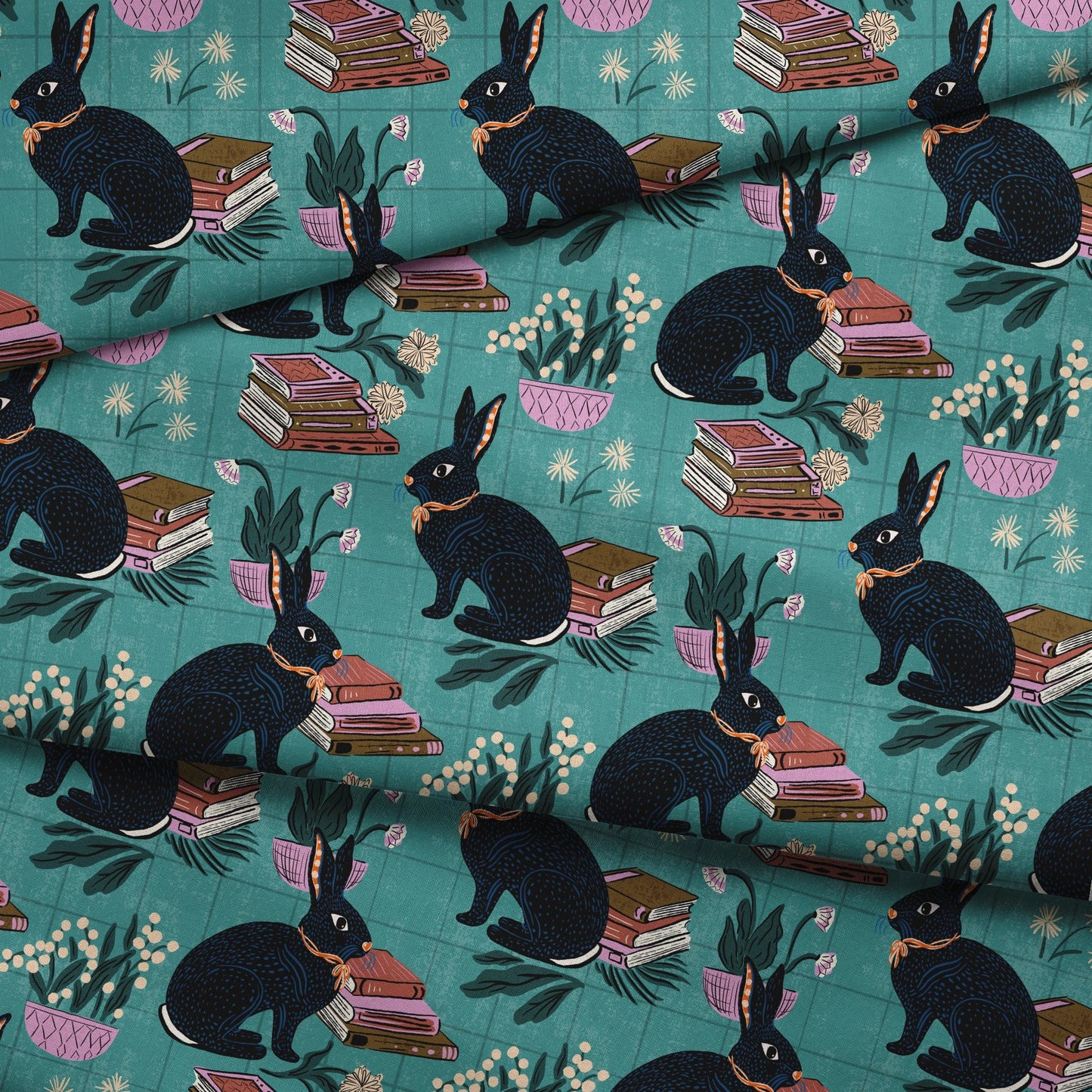 Bookish Bunnies   Fabric