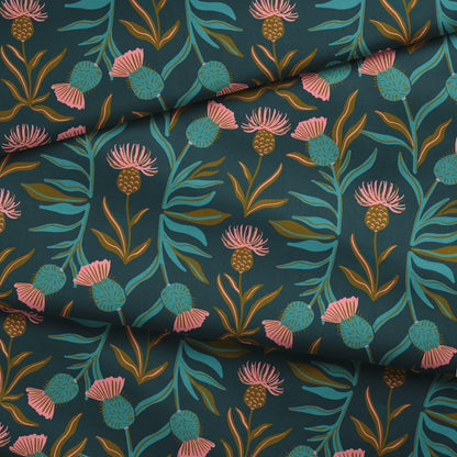 Thistle, Dark Teal Fabric