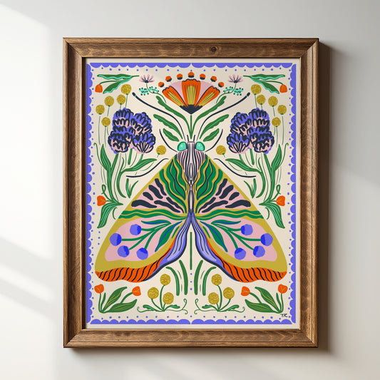 Maximalist Folk Moth - Art Print