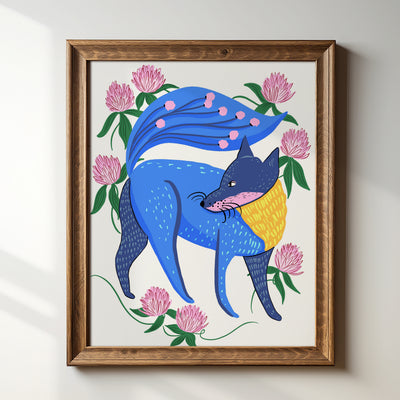 Fox & Clover - Art Print