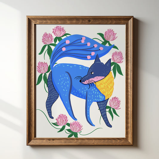 Fox & Clover - Art Print