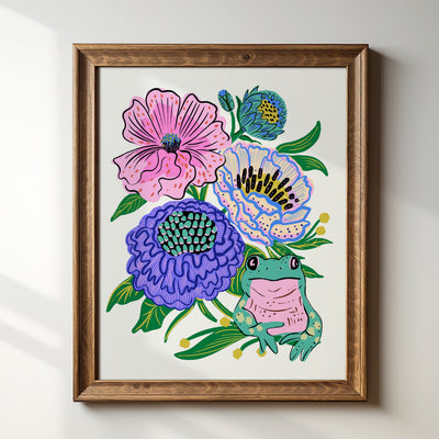 Frog Floral - Art Print
