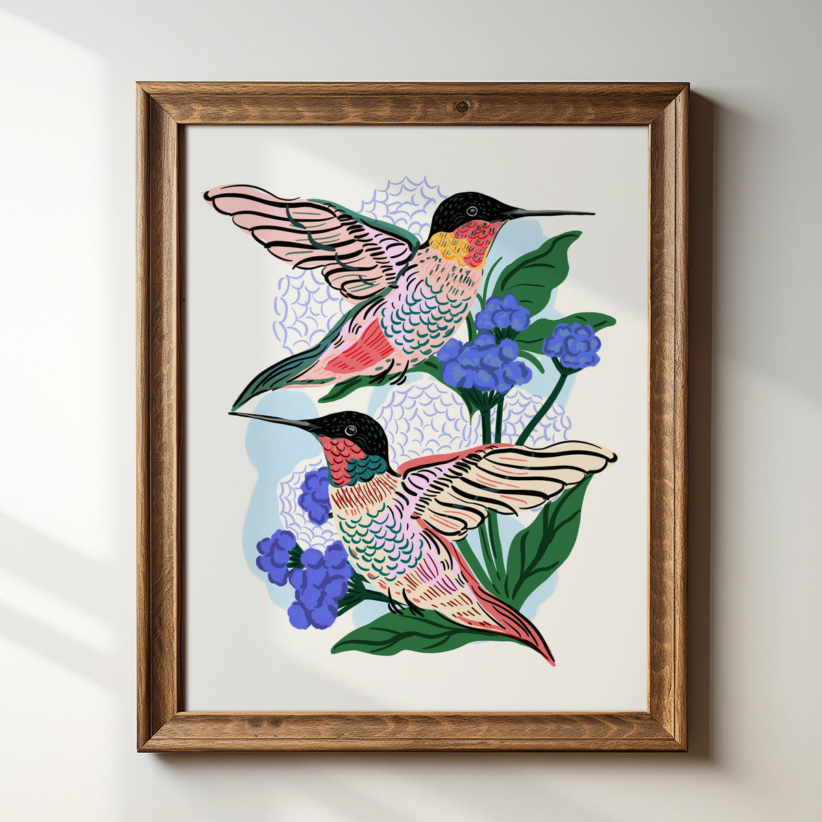 Ruby-Throated Hummingbirds - Art Print