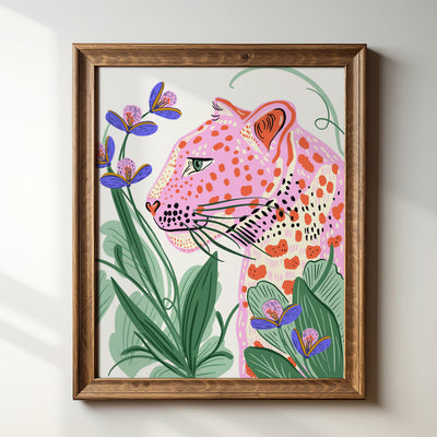 Pink Jaguar - Art Print
