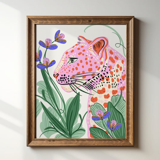 Pink Jaguar - Art Print