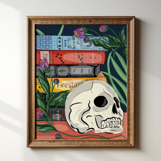 Skull Library - Art Print