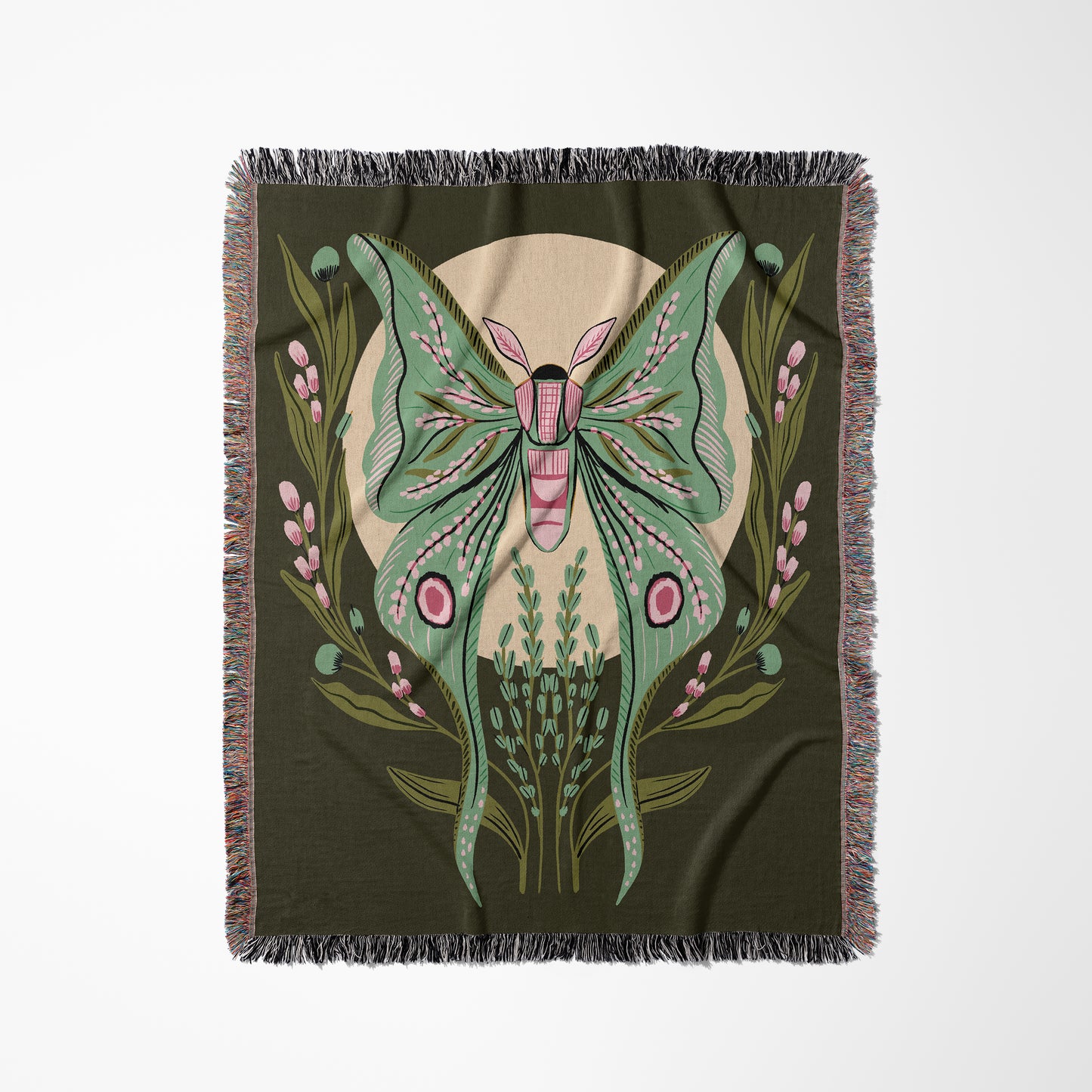 Mystical Luna Moth Throw Blanket