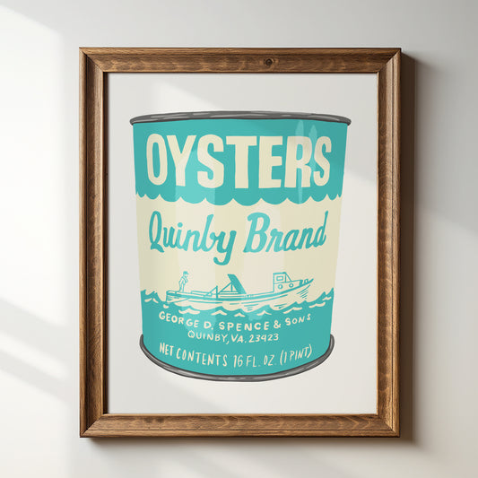 Vintage Quinby Oysters Can - Art Print
